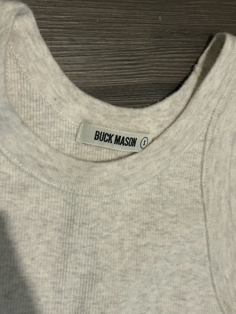 Buck Mason Light Heather Gray Ribbed Tank - Picture 2 of 2